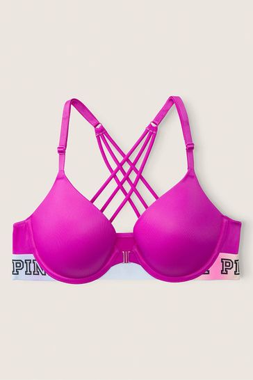 Victoria Secret Pink Strappy Crew Chalk Rose Pink Strappy Cross