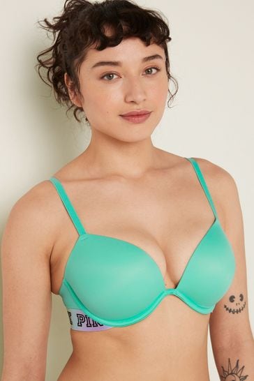Buy Victoria's Secret PINK Teal Ice Green Rainbow Band Smooth Super Push Up  Bra from Next Slovakia