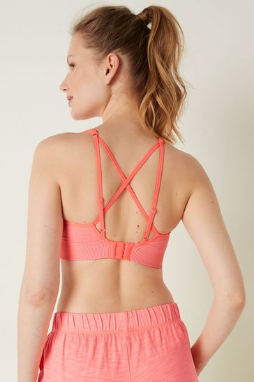 Buy Victoria's Secret PINK Coral Flash Orange PINK Active Seamless Air  Medium Impact Sports Bra from Next Lithuania