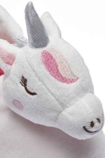 White store unicorn slippers