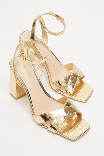 Quiz gold sandals new arrivals