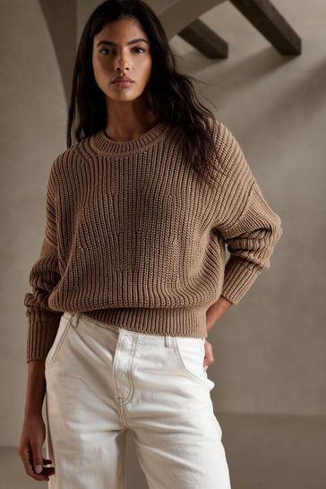 Banana Republic Beige Tiernan Cotton Jumper