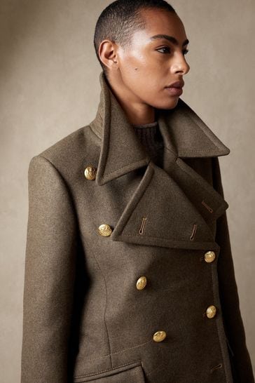 Burberry green deals military coat