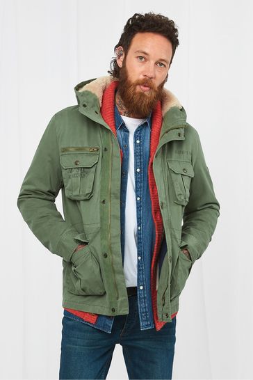 Buy Joe Browns Green Faux Fur Lined Hooded Military Style Jacket