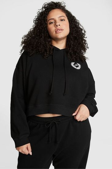 Pink cropped hoodie victoria's secret best sale