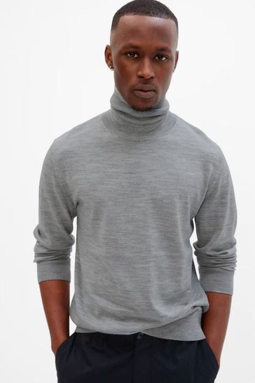 Gap Grey Merino Turtleneck Jumper