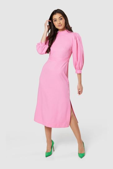 Blush midi dress outlet with sleeves