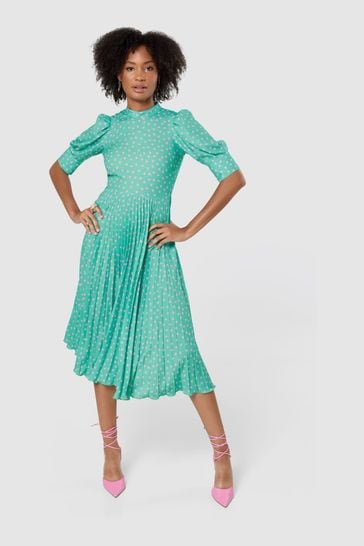 Buy Closet Turquoise Green Pleated Dress from Next Ireland