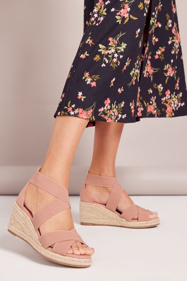 Elastic espadrille sale wedge