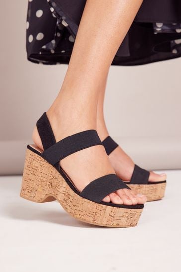 Mid height wedge sandals best sale