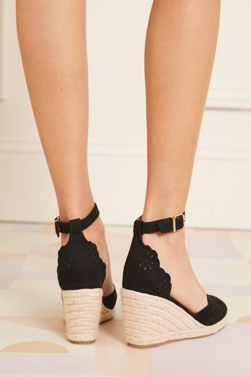 Black store wedge espadrilles