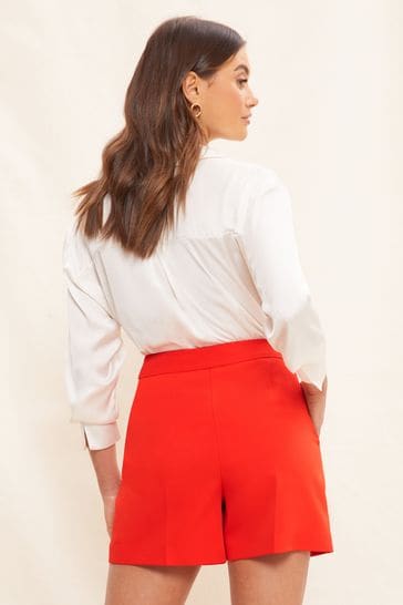 Red cheap tailored shorts