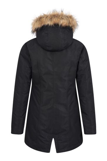 Mountain Warehouse Black Tarka Waterproof Long Padded Jacket