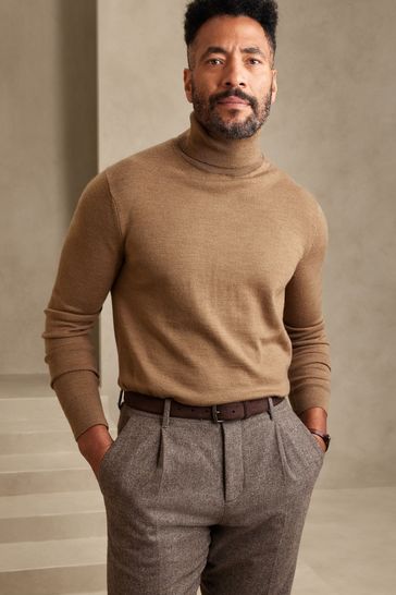 Mens merino top turtleneck sweater