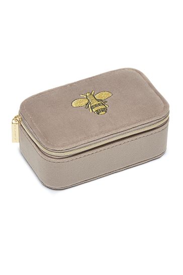 Estella Bartlett Brown Embroidered Bee Mini Jewellery Box
