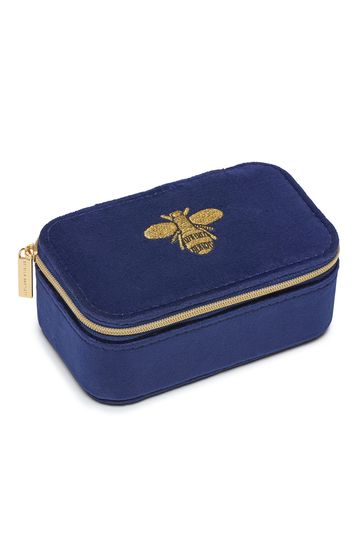Estella Bartlett Navy Blue Embroidered Bee Mini Jewellery Box