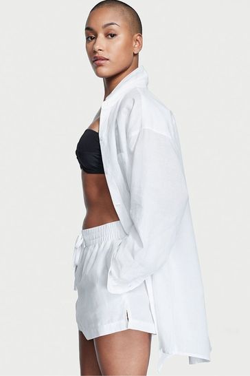 White linen hot sale short jacket