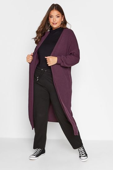 Yours Curve Purple Limited Balloon Sleeve Cardigan