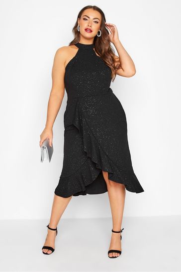 High neck online choker dress