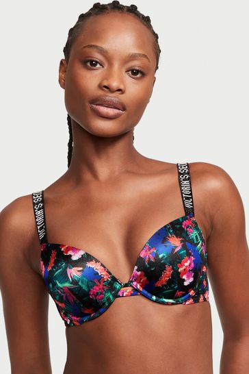 Buy Victoria's Secret Moonlit Tropical Green Smooth Shine Strap Push Up Bra  from Next Latvia