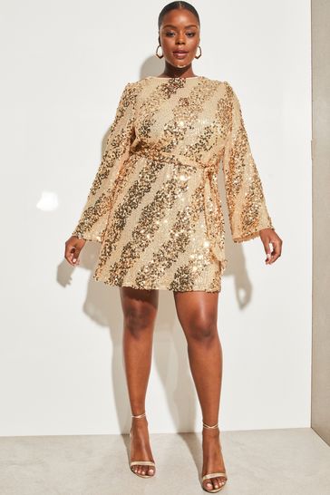 Lipsy gold sequin dress shop