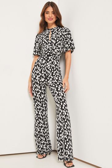 Twist front shop polka dot jumpsuit