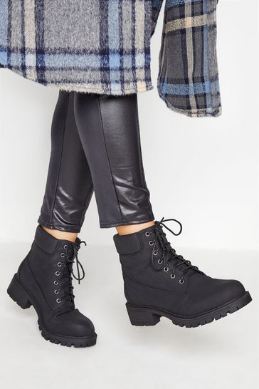 Yours Curve Black Wide FIt Extra-Wide Fit Chunky Sole Boot