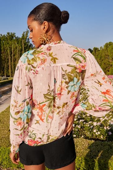 Rose Frantz ♥ Eyelet Belt Long Sleeve /追跡付 Buy V&A | Love & Roses Pink Floral Printed Ruffle Ruffle