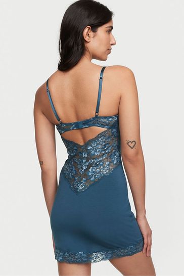 Victoria s Secret Blue Midnight Sea Modal Slip Dress