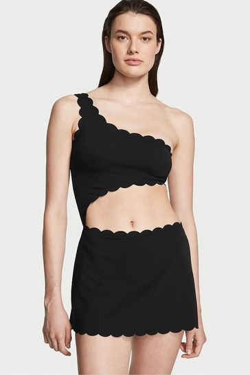 Victoria s Secret Black Scallop Swim Dress