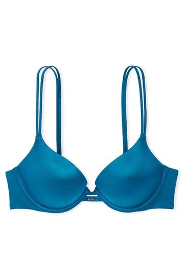 Buy Victoria's Secret Evening Tide Blue Smooth Plunge Push Up Bra from Next  Luxembourg