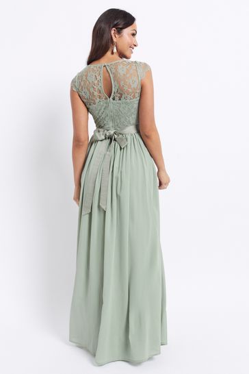 Maya Lace Top Chiffon Maxi Dress