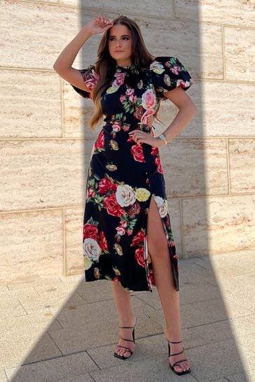 Black with 2025 floral dress
