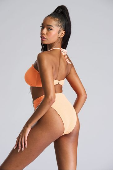 Textured bandeau thong cheap bikini set