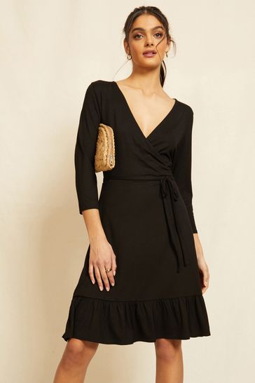 Black wrap dress petite sale