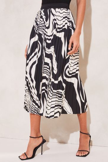 Lipsy zebra deals print pleated skirt