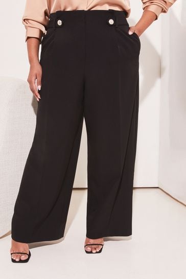 High waisted military shop button trousers