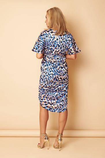 Missguided floral stripe velvet midi dress top