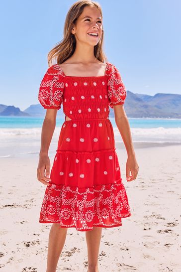 Lipsy tiered broderie best sale dress