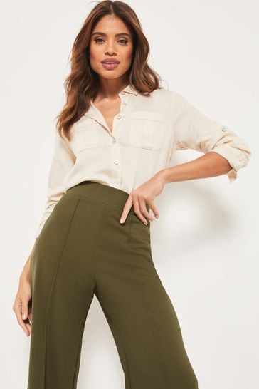 High waisted wide leg capris on sale