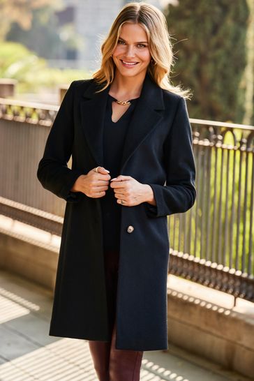 Black wool shop mix coat