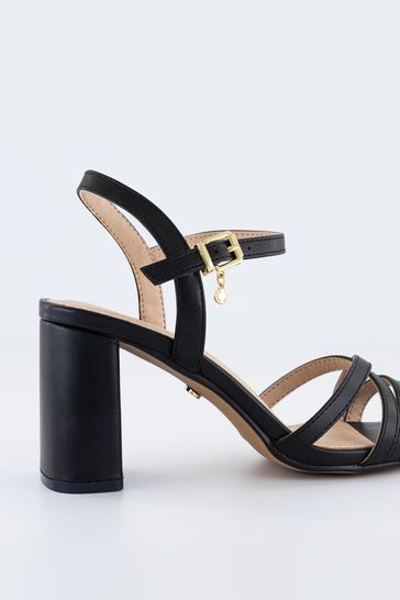 Office black shop strappy sandals