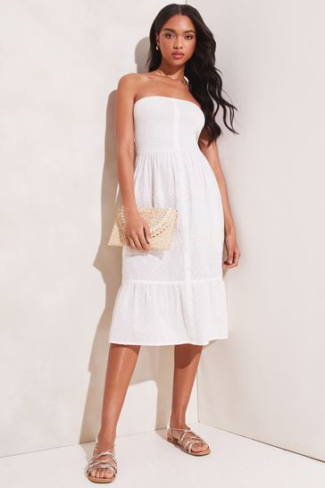All white strapless dress 2025