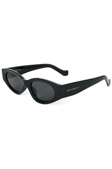 Slim cat eye sunglasses black on sale