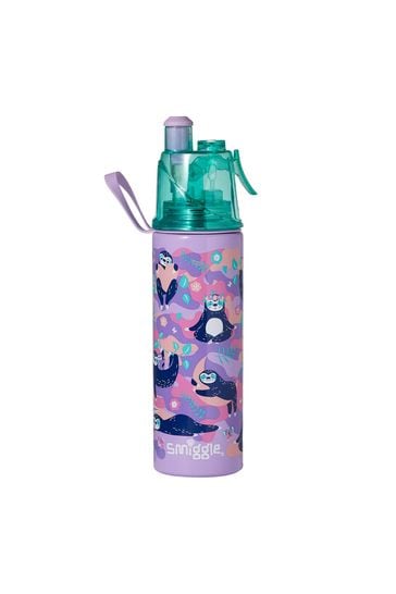 Smiggle Purple Sloth Loopy Spritz Insulated Stainless Steel Drink Bottle 500ml