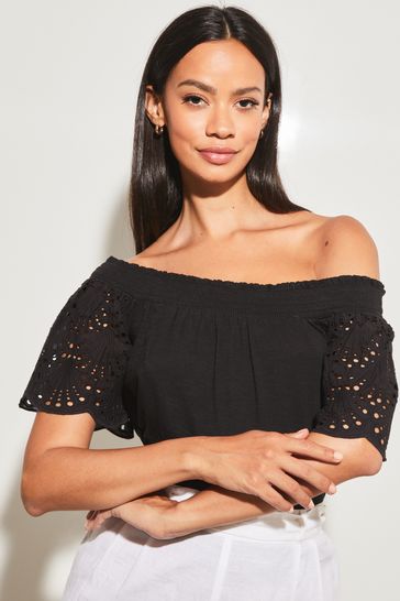 Lipsy lace bardot top 2025