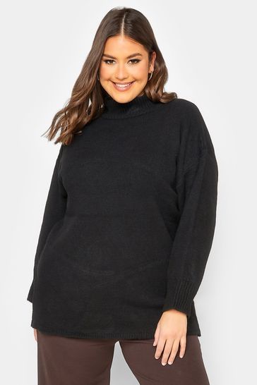 Yours Curve Black Luxury Batwing Sleeve Jumper