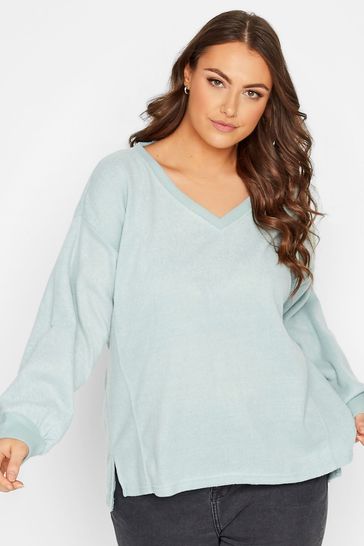V neck sweat top shirt