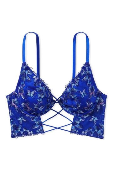 Buy Victoria's Secret Blue Oar Floral Embroidered Lace Unlined