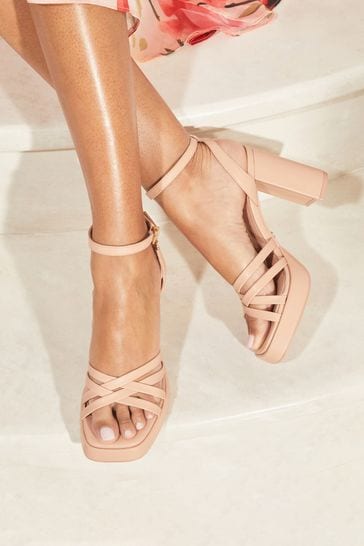 Multi strap heeled sandals shop